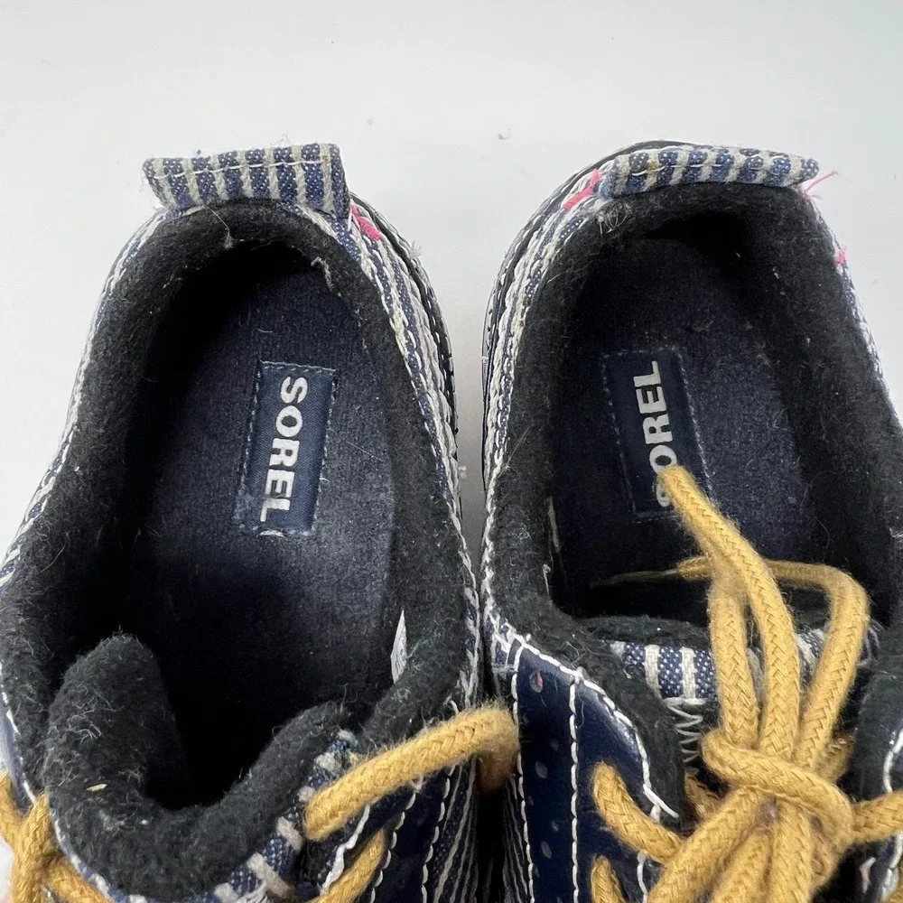 Sorel Tivoli Womens 6.5 NL1628-007 Waterproof Oxford Shoes Navy Stripe Wingtip‎